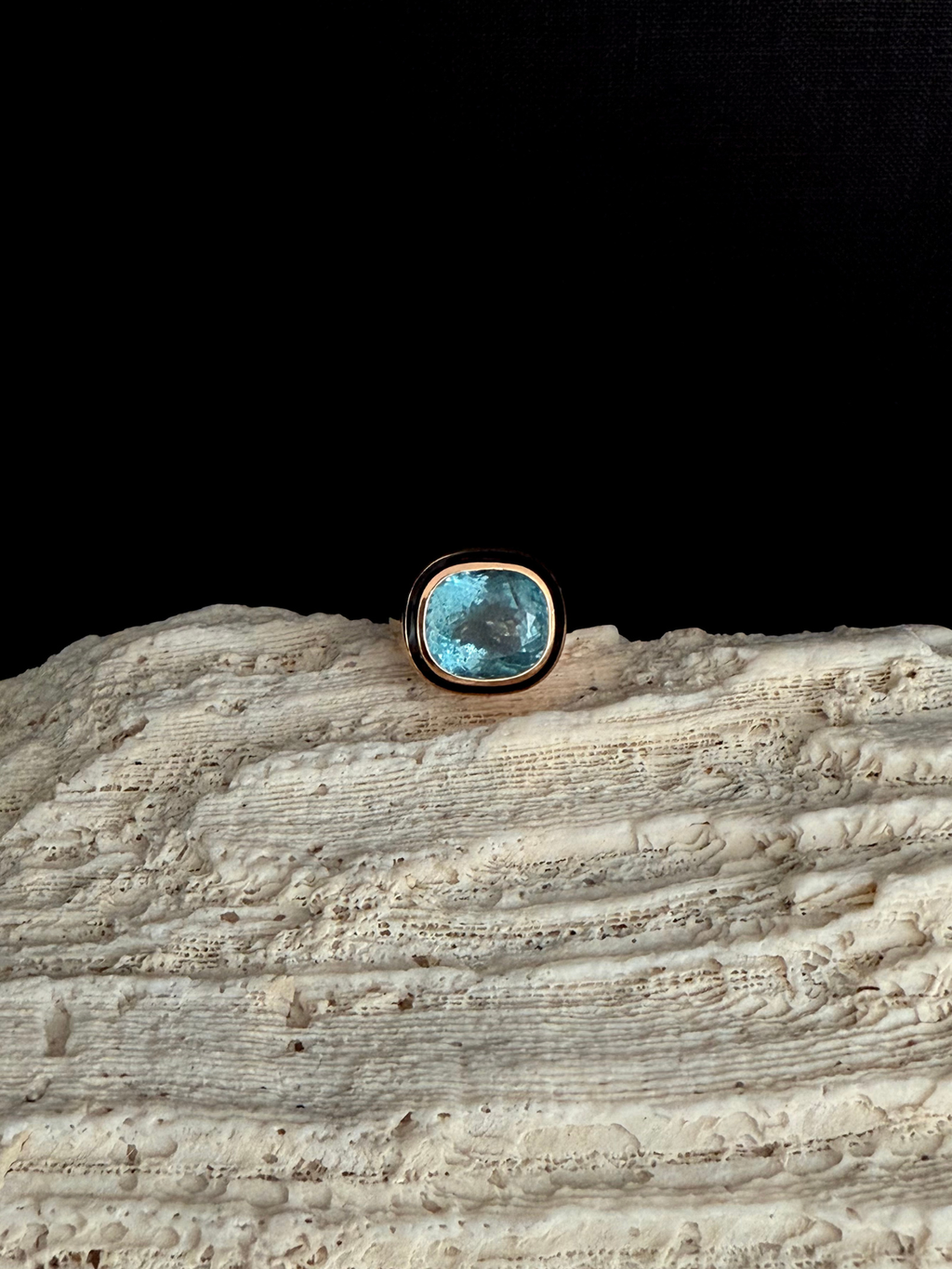 Cushion Cut Aquamarine Ring