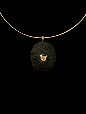Grande Ebony Sea Urchin with Beryl