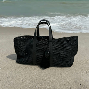 The Fin Tote in Black Crochet