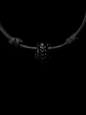 Onyx Carved Turtle Bead on Black Paracord