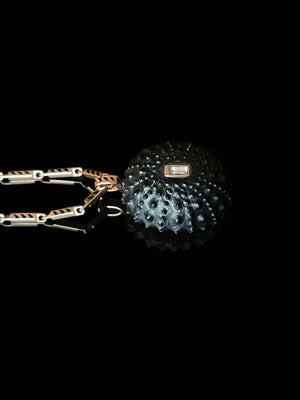 Carved Sea Urchin with Beryl