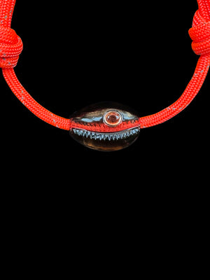 Cowry Bead with Oval Sapphire Surf Cord Anklet