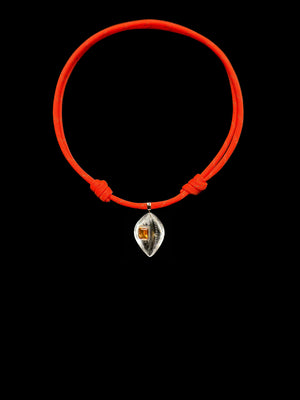 Medio Citrine Cowry Neon Paracrod Necklace