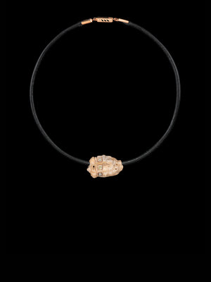 Petite Coral Conch Bead with Cushion Cut Diamonds 12