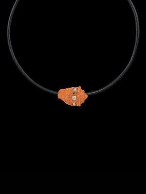 Petite Coral Conch Bead with Cushion Cut Diamonds 11