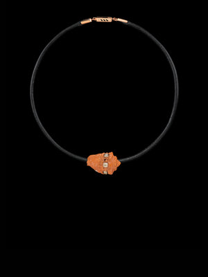 Petite Coral Conch Bead with Cushion Cut Diamonds 11