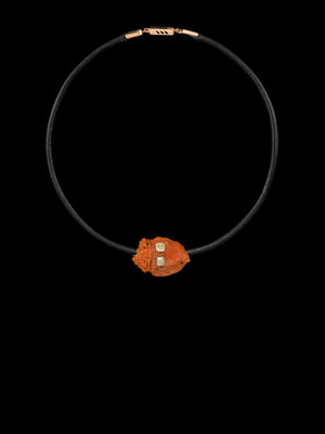 Classic Coral Conch Bead with Cushion Cut Diamonds 3