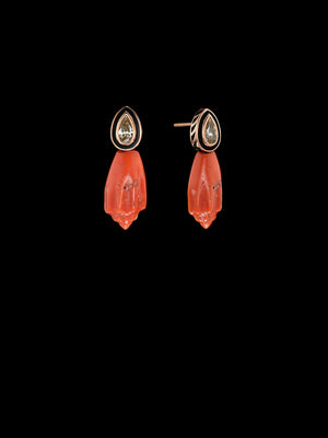 Mediterrenean Coral and Marquise Earrings