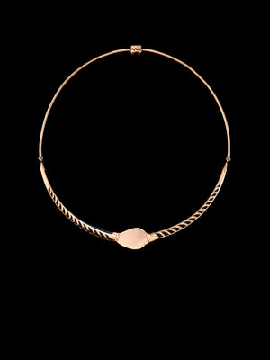 Onyx C-Tusk Necklace with Polki Diamond