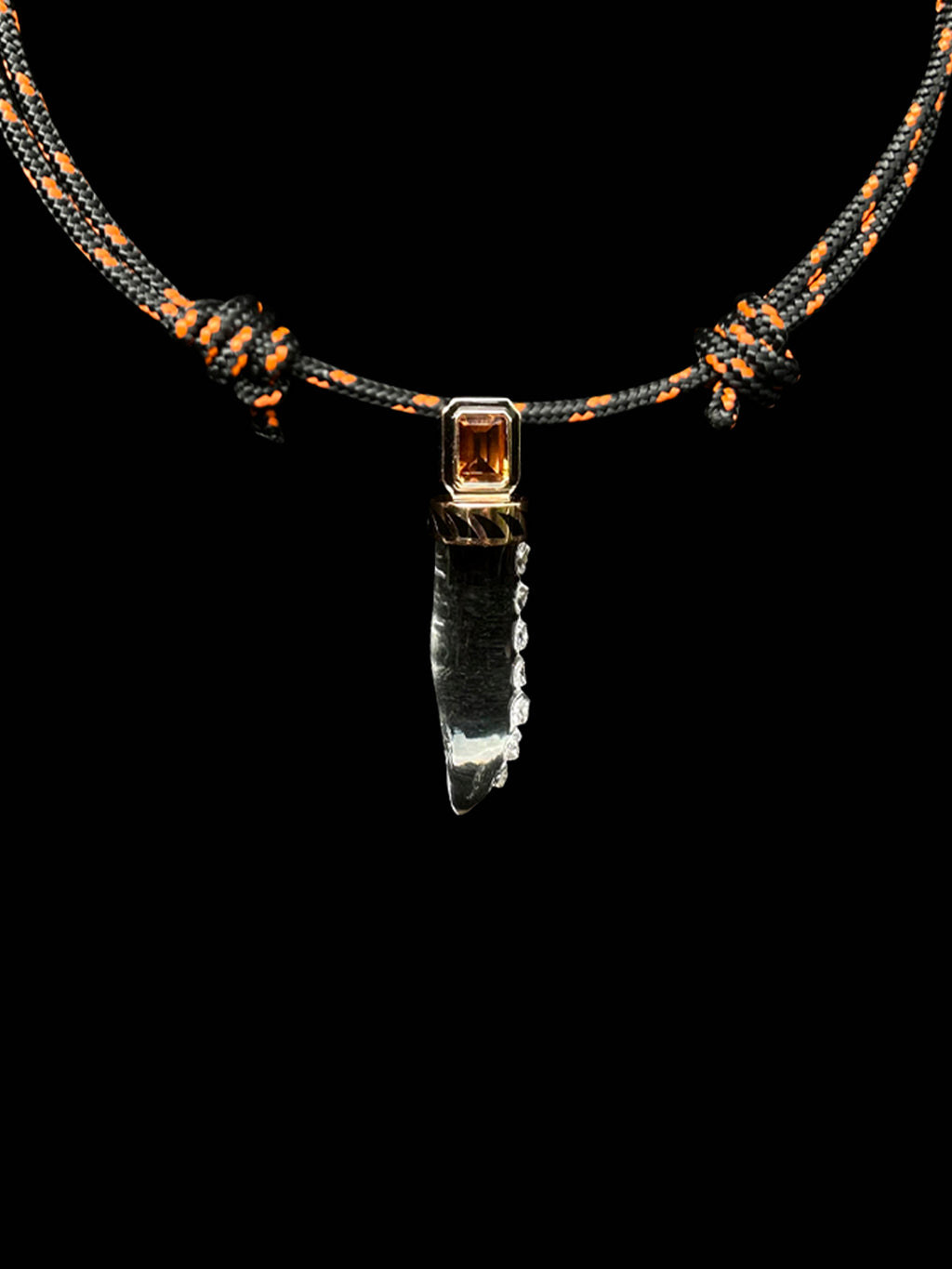 Octopus Tentacle with Citrine Surf Cord Necklace