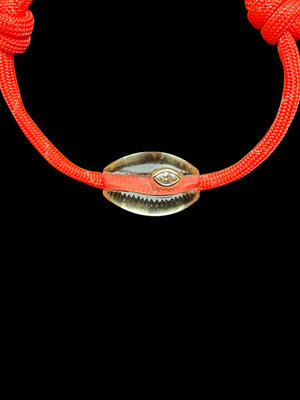 Cowry Bead with Marquise Diamond Surf Cord Anklet