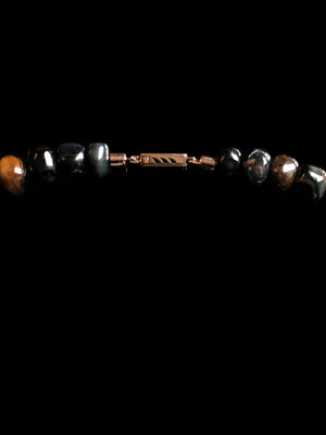 Blue Tiger Eye and Coco Shell Puka 15 mm