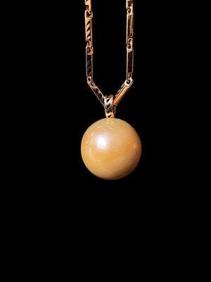 One of a Kind Champagne Pearl with Enameling