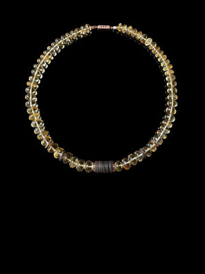 Citrine and Coco Shell Puka 9 mm