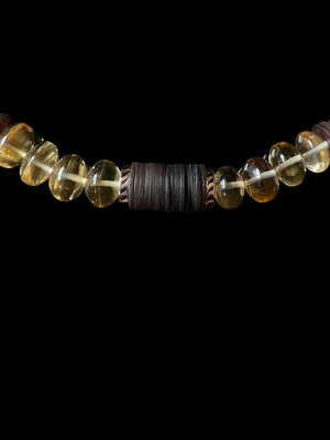 Citrine and Coco Shell Puka 9 mm