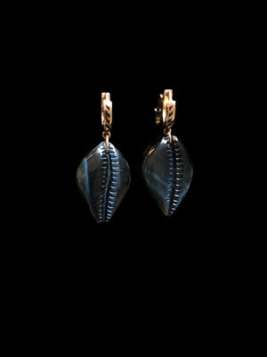 Classic Carved Cowry Earrings