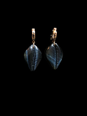 Classic Carved Cowry Earrings