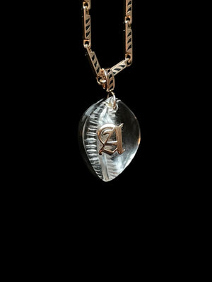 Classic Carved Cowry with Gold Initial
