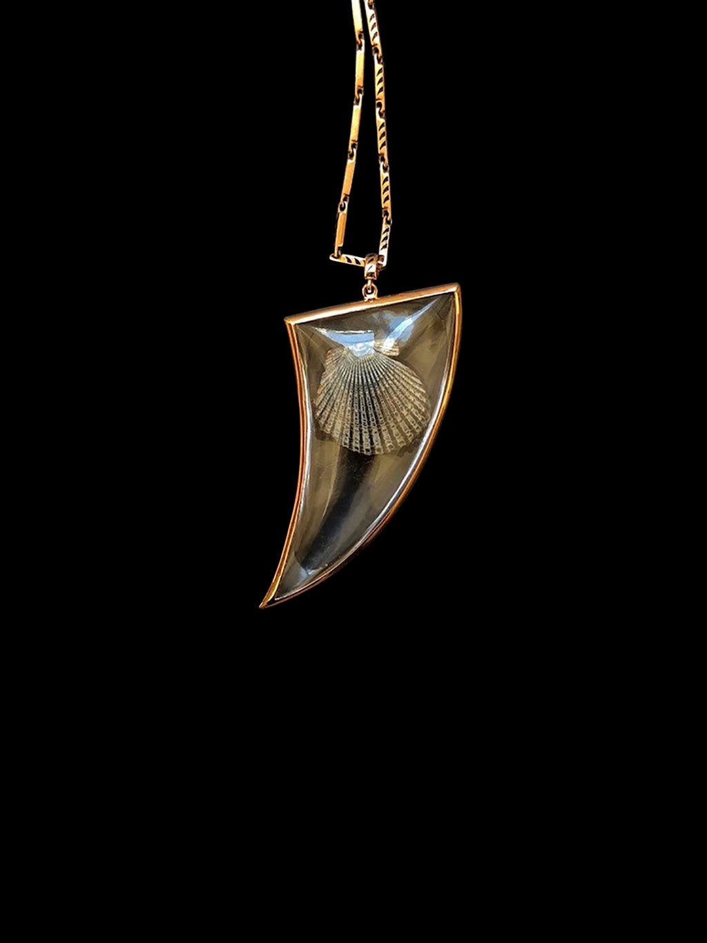 Crystal and Black Shell Shark Fin