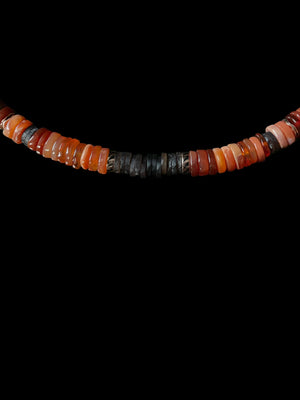 Fire Opal and Coco Shell Puka 5 mm