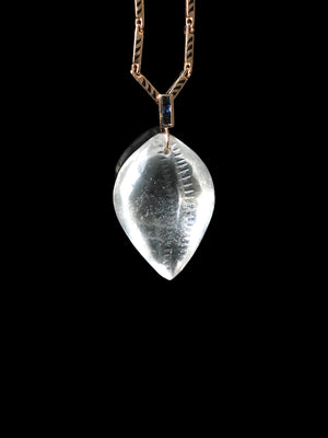Carved Cowry with Sapphires