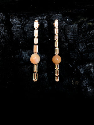 Imperial Topaz Earrings with Cassis Pearls