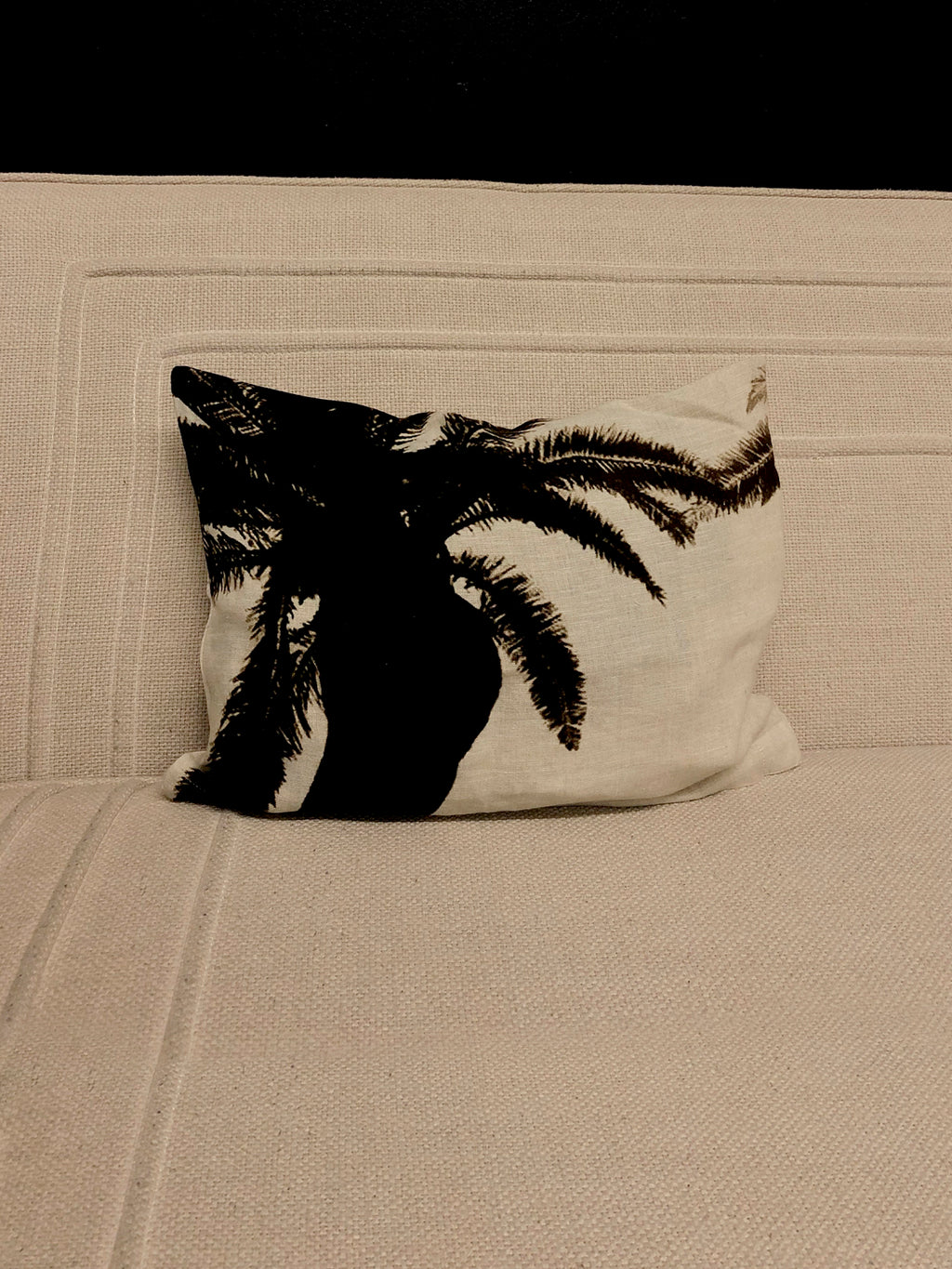 Petite Palm Linen Pillow Case