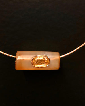 Grande Agate Bead with Garnet