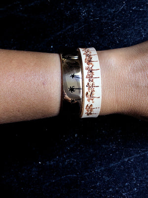 Leather Bracelet with Palm Trees