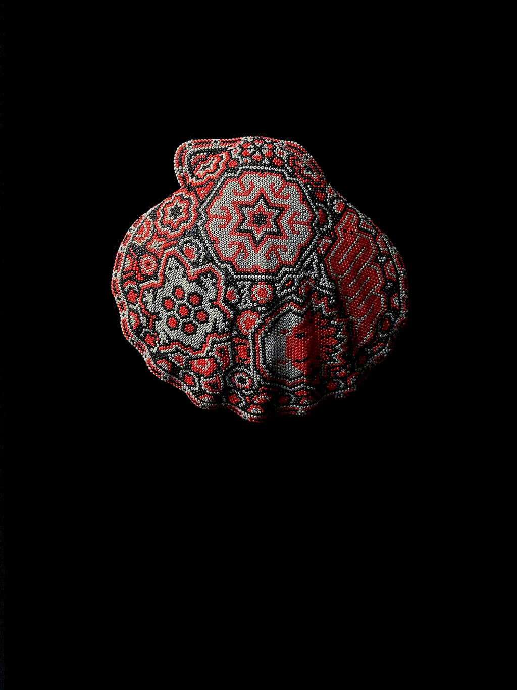 Huichol Black Red Peyote Shell